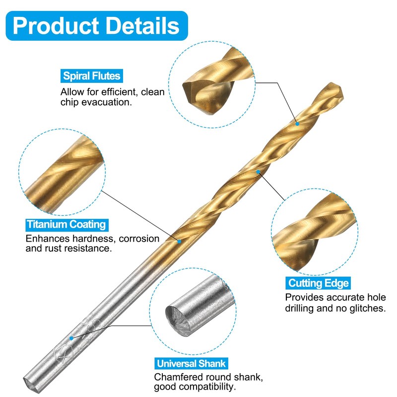 sourcing map Tap and Drill Bit Set, 3pcs M4 x