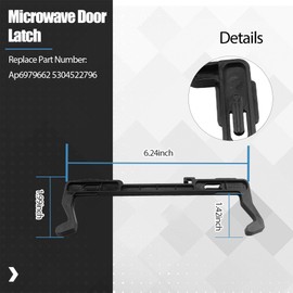 5304522796 Microwave Door Latch Fit for Electrolux for Frigidaire for Gibson for Kelvinator for Westinghouse for Sears/Kenmore Replace AP6979662 PS12746282 EAP12746282 4977138 OEM20938991