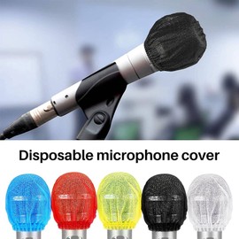 berjalan Pack of 200 Disposable Microphone Covers, Hand Microphone Wind Protection for KTV Recordings, Studio, Karaoke (Mixed Colours)