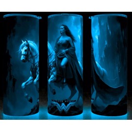 Unbranded Glow in the Dark Wonder Woman riding a majestic Horse Cup Mug  Tumbler 20oz