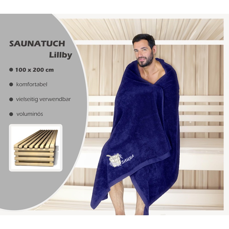 Lashuma XXL Beach Towel Blue Enjoy The Sun, Colourful Bath