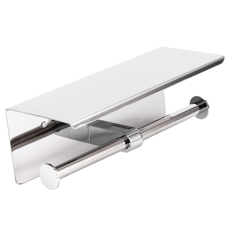 Toilet Paper Holder Dual End Wall Mounted Toilet Roll Holder