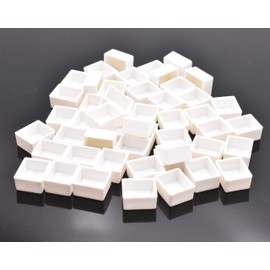 Juego de 50 moldes vacíos para acuarelas, de plástico blanco, para acuarelas, color blanco