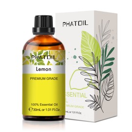 PHATOIL 1.01FL.OZ Lemon Essential Oil, Pure Aromatherapy Essential Oils for Diffuser, Humidifier, Scented Oils for Soap, Candle, Bath Bombs Making(30ML)