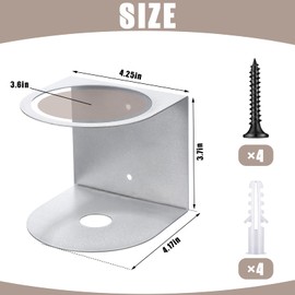 Gerrii 4 Pcs Spray Bottle Holder Brushed Stainless Steel Storage Rack Home Garage Solid Spray Can Holder Easy Install Wall Mount Craft Workspace Paint Bottle Rack with Hardware (Gray)