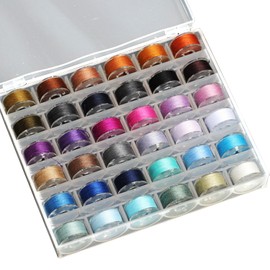 36Pcs Sewing Machine Bobbin Threads with Storage Case, Assorted Colors, Compatible with Most Sewing Machines, Perfect for Hand Stitching, Beading Strings