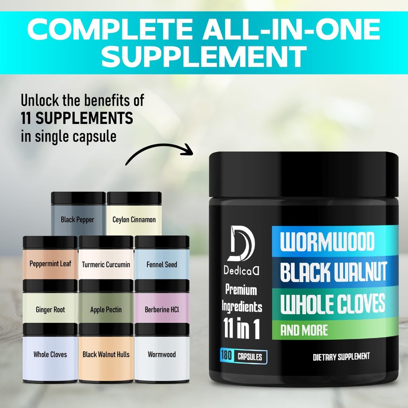 DEDICAD 11in1 Wormwood Capsules - 180 Capsules Extracted from Black