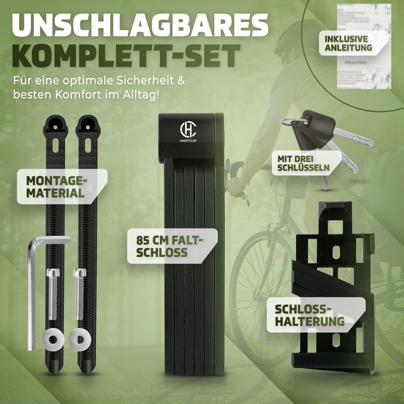 Hartclip Bicycle Folding Lock High Security Alloy Steel 85 cm