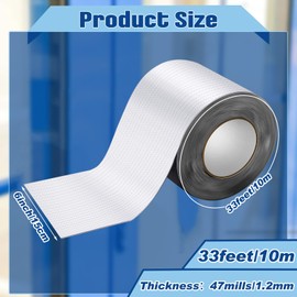 Sasylvia 6 Inch x 33 Feet Self Stick Roll Roofing Panels Peel and Adhesive Rolled Roofing Rubber Roofing Material Reflective Aluminum Surface Flashing for House Dormer and Porch Roof Shingles