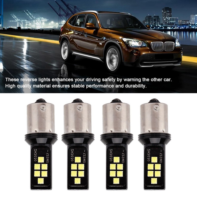 4pcs 12SMD LED White Lights Car Bulb Brake Stop Turn