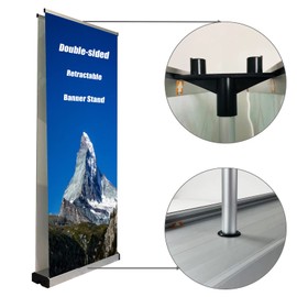 JUST 4 SIGNS Double-Sided Retractable Banner Stand 33½x80inches (Stand ONLY) with Carry Padded Canvas Case