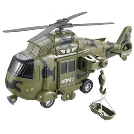 OCCAFY Military Helicopter Toy with Lights and Sound Sirens,Friction Powered Boys Army Toys,Rescue Vehicles Toys for Kids Aged 3 and Up,Best Toddler Kids Boys Gifts