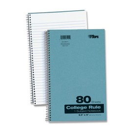 TOPS Kraft Cover Notebook, 9.5 x 6 Inch, College Rule, 80 Sheets, Blue (65121)