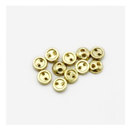 50 PCS 2 Hole Mini Metal Round Buttons Small Bread Buttons for Doll Clothes Bag Deoration Sewing Craft (Golden, 4mm)