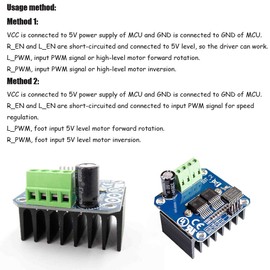 Comimark 2Pcs Dual BTS7960 Motor Drive Module High-Power 43A H-Bridge PWM Drive for Smart Car Driver Arduino