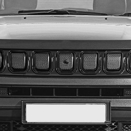 Jimen Compatible with Jeep Compass 2021-2023, 7PCS Front Grille Inserts Cover Trim Exterior Accessories (Black)