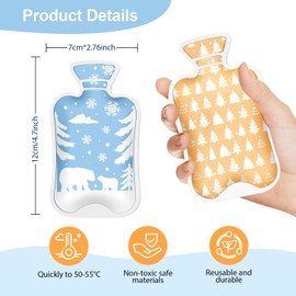 WEVOL Hand Warmer Pocket Warmer Set, 6 Pieces Pocket Warmers Reusable Children with Winter Motifs, Small Heat Pads for Warm Hands, Heat Bending Cushion, Finger Warmer for Office, Cold Days On the Go