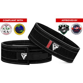RDX 4 Inch Weight Lifting Belt Lever Buckle Leather, 10 mm Approved IPL USPA, Powerlifiting Training Belt Strength Training Fitness Bodybuilding Belt, 10 Adjustable Holes, Gym Weight Lifting Belt, Men