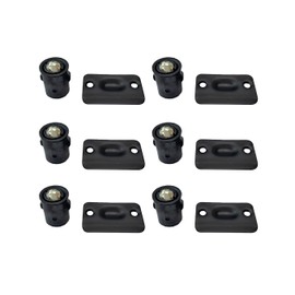 QCAA Zinc DieCast Door Drive-in Ball Catch, Matte Black, 6 Pack