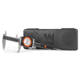 WEN 6-Inch Stainless Steel Digital Dial Caliper with LED Readout, Smart Functionality, and Storage Case, IP67 Rated (10767D)