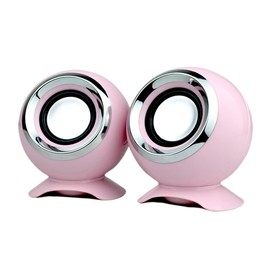 TYGH USB Speakers, Mini WiredComputer Speaker, Powered Multimedia Stereo Sound 3.5mm Audio Jack for Desktop/Tablet Computer/PC/Laptop/Gaming Notebook (Color : Pink)
