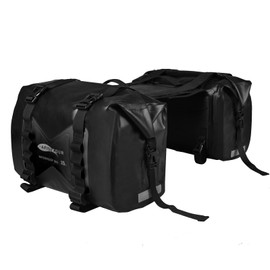 AFISHTOUR 30L Motorcycle Luggage Bags for Motorbike Travel - Motorcycle Panniers Bags - Detachable Bag for Scooter, Honda, Suzuki, Yamaha (Black, 2 Pack)