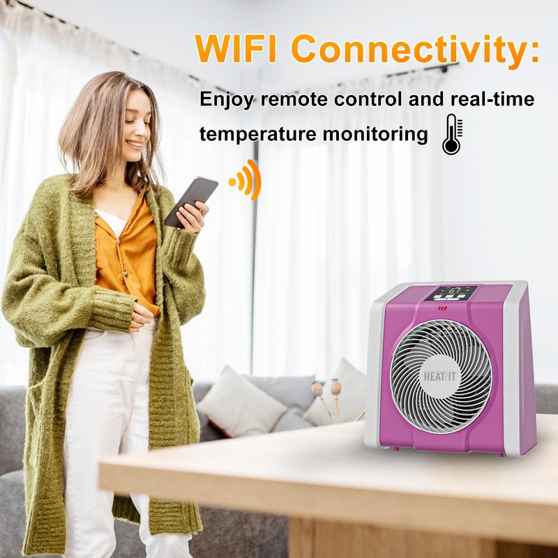 HEATIT Space Heater with Remote for Indoor, Digital Display with