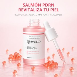 Weud Serum Coreano Original Facial con Salmon Dna Pdrn, Multi Péptido, Niacinamida, Cuidado Antiedad y Reparador, Reafirman, Ilumina la Pie, Suero par
