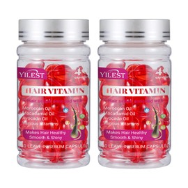 Bali Hair Vitamin Oil Capsules, 2 PCS Hair Treatment Oil Serum for Women & Men, 80 Capsules of Keratin and Argan Oil, Argan Oil-Leave-in Anti Frizz Hair Oil No Rinse for All Hair Types