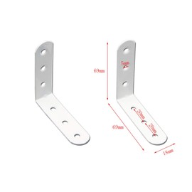 Quluxe 20 Pcs Heavy Duty L Shape Bracket, L Bracket Corner Brace, Metal Joint Right Angle Brackets Fastener with Screws- White (69 x 18mm)