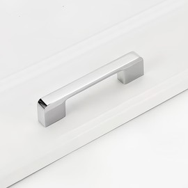 LEPEVNEY 5pcs Door Handles 96mm Hole Centre Cabinet Handels Chrome Kitchen Wardrobe Door Handles Cabinet Pulls