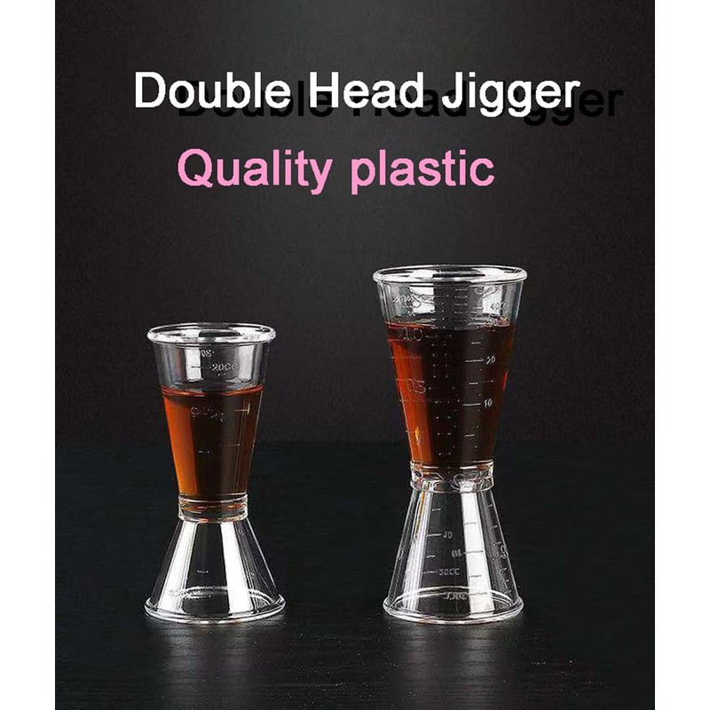 3PCS Plastic Double Head Jigger Cocktail Drink Measure Cup for