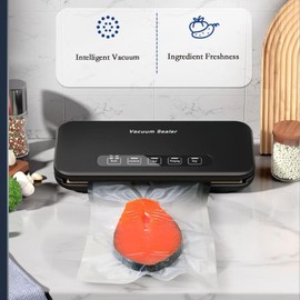 Choisonye Fully Automatic Vacuum Sealer Machine, 8-in-1 Modes, 85Kpa Suction Power, Food Sealer with Bags Storage, Build-in Cutter, Moist Mode and Air Suction Hose,Include 20PCS Pre-cut Bags