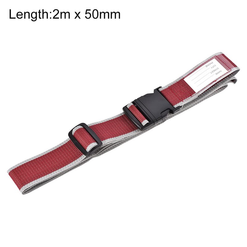 sourcing map Luggage Strap Suitcase Belt with Buckle Label, 2Mx5cm