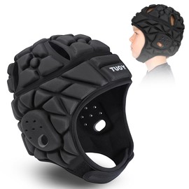 HAIYUE Soft Shell Flag Football Helmet for Youth Kids Adults, 7v7 Rugby Scrum Cap with Adjustable Breathable EVA Foam Padded Head Protector