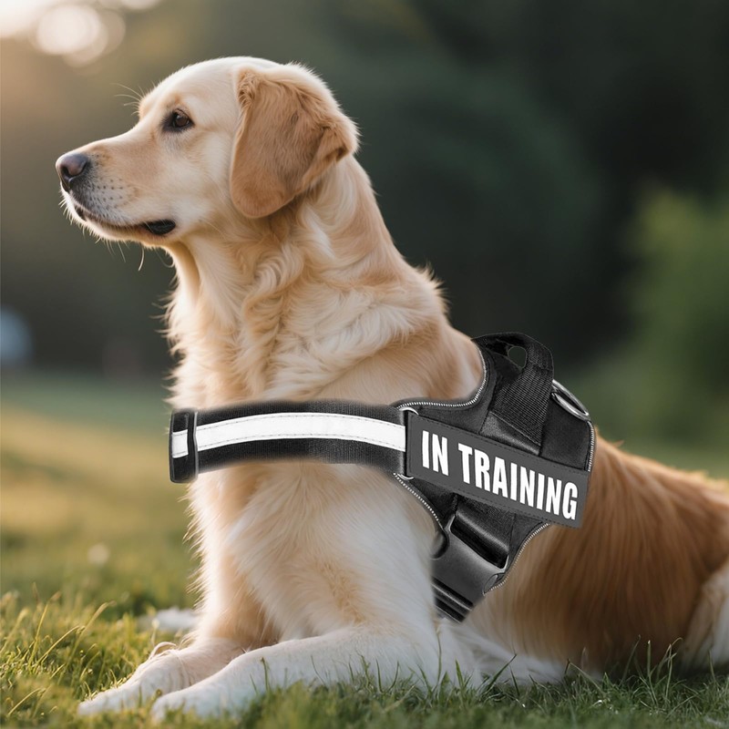 BMYUK Anti-Pull Dog Harness Reflective Elements Carabiner Design Adjustable Breathable