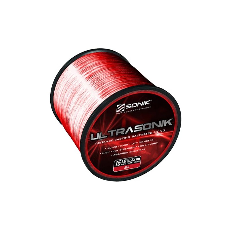 Sonik UltraSonik Red Mono Line Bulk Spool: 20lb