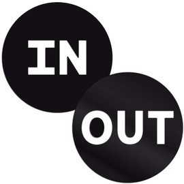 TRUSTY Round IN and OUT Door Signs for Businesses Stores Bars Restaurants Shops