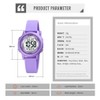 findtime Women's Digital Watch Waterproof Watch with Soft Rubber Strap