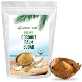 Z Natural Foods Organic Coconut Sugar - Nutrient-Dense, Flavorful & Unrefined Brown Coconut Sugar - Perfect for Tea, Coffee, Oatmeal, Deserts & Baking, Non-GMO, Vegan, Gluten-Free, 3 lbs