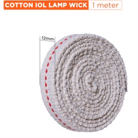 YoiYee 12mm Cotton Oil Lamp Wick with Red Stitch, 1 Meter, for Kerosene and Oil Lanterns, Ideal for Outdoor Lighting and Emergency Preparedness