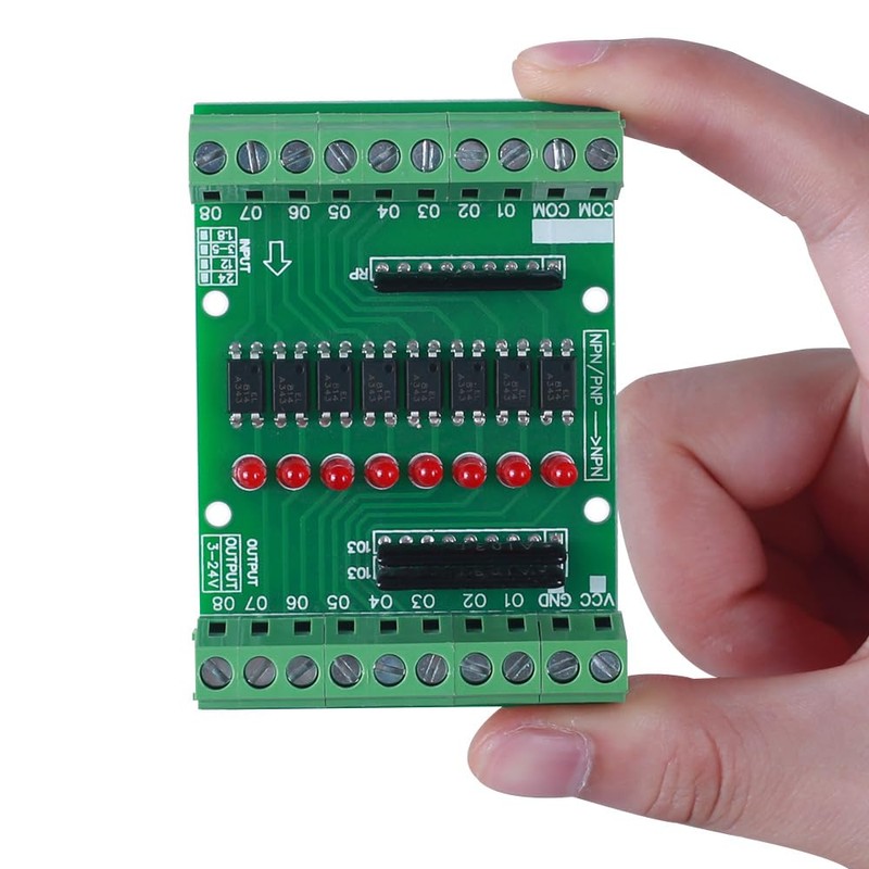 Optocoupler Isolation Module,DC 12V 24V 8-Channe Optocoupler Isolation Board PNP