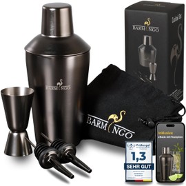 BARMINGO Cocktail Shaker Set [1.3 - Very Good] - 500 ml Stainless Steel Cocktail Shaker with Bar Accessories, Cocktail Set | Cocktail Shaker Set | Bartender Set | Cocktail Mix Set | Bar Set | Gift Set