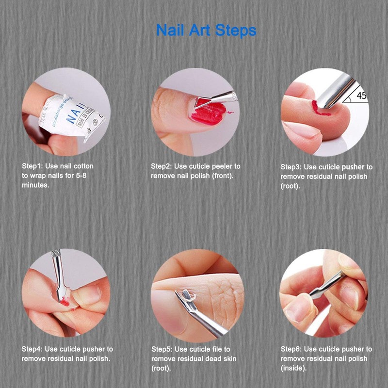 Professional Cuticle Pusher and Cutter Trimmer Remover 2-Piece Manicure Tool