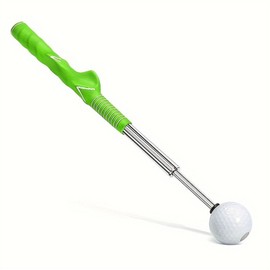 HRUIYL Retractable Golf Swing Trainer, Golf Grip Trainer, Golf Training Aid for Warm-Up, Golf Swing Training Aid, Grip Trainer Golf Club, Strength & Tempo Training for Chipping Hitting (Green)