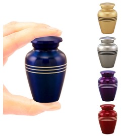 Immortal-Memories Serenity Keepsake Urn for Ashes - Miniature Urns - Mini Jar - Pet Urn - Token Urn with Velvet Bag (Cobalt Blue)