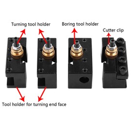Quick Change Tool Holder and Holder Set for Mini Lathes Aluminium Alloy 4 Cutter Holders, High Precision, Wide Shank for Cylindrical Turning, Knurling