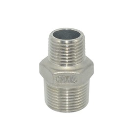 Megairon 3/4" x 1/2" Male Threaded Reducing Nipple Fitting/Adapter, SS304 Stainless Steel NPT Pipe Hex Reducer