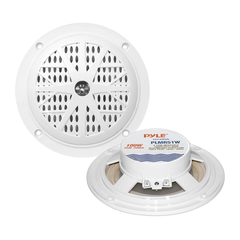 Jensen Pyle Bluetooth Marine Receiver, 2x 5.25'' 100W White Speakers,