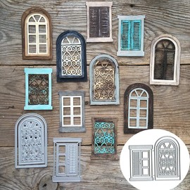 Cutting Dies for Door Window Craft Template Door Window Scrapbook Cards Cutting Dies for DIY Embossing Card Making Decorative Paper Stencils Scrapbooking
